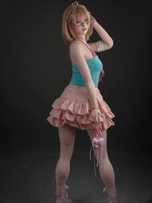 F7719—153cm/5ft24-35kg C Cup Full Silicone Realistic Lightweight Mini Sex Doll Bwanwan | Jiusheng Doll