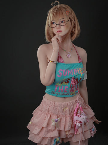F7719—153cm/5ft24-35kg C Cup Full Silicone Realistic Lightweight Mini Sex Doll Bwanwan | Jiusheng Doll