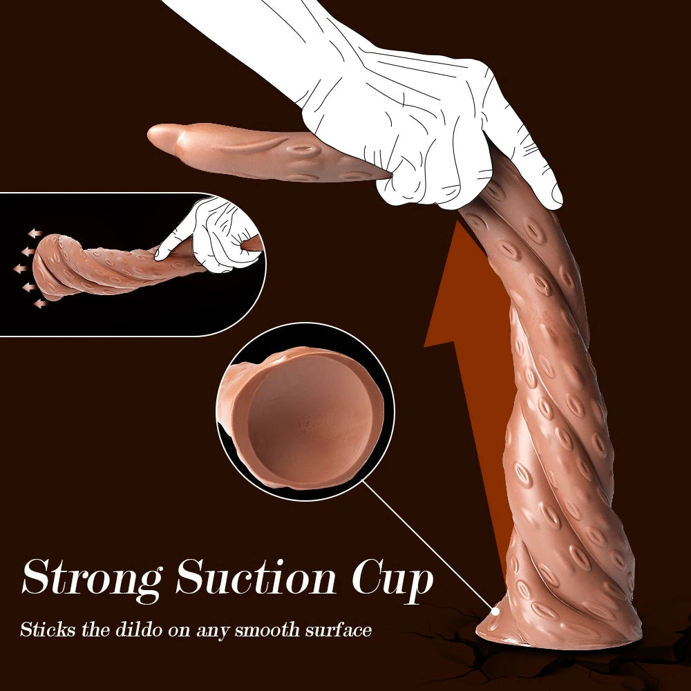 D052- (17.5'') Black Male Torso TPR Dildo Shemale Hentai Monster Tentacles【In Stock】| Xingse