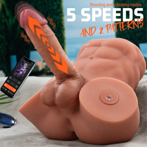 T664 - 15.43lbs TPR 9.4in Dildo Detachable Real Male AI Sex Doll Torso【IN Stock US】 | Xinse