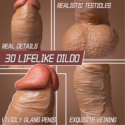 D058- (9.06'') 3kg Male Torso TPR Dildo Super Thick Glans Penis With Suction Cup And Real Veins【In Stock】| Xingse