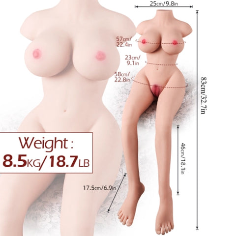 T256-18.7lb Lifelike 83cm Sex Doll Torso With Legs|QSX