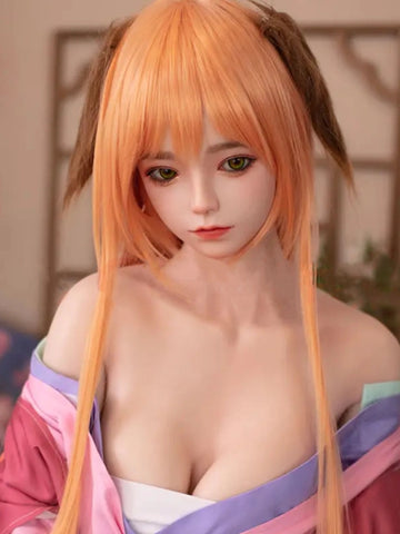 F5104-150cm/4ft9 D Cup Yui Asian Orange Hair Sexy Silicone Sex Doll｜JX Doll