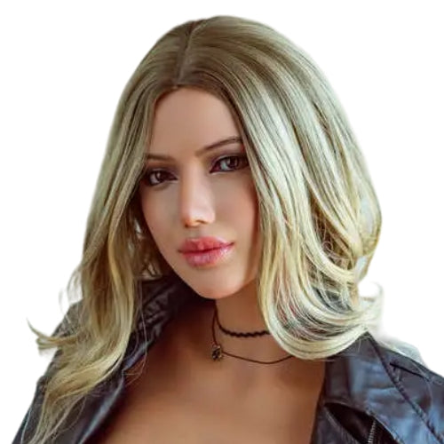 H733 Sex Doll Head-Silicone-With blond hair【Irontech Doll Head】