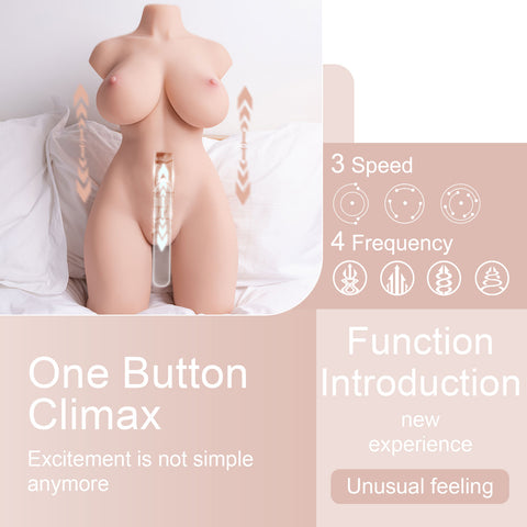 T706 (36.8lb) LifeSize Vibrating & Sucking real robot Sex Doll Torso ｜Luxury Sexiest Stripper Plump Hot Sex Toy for Man