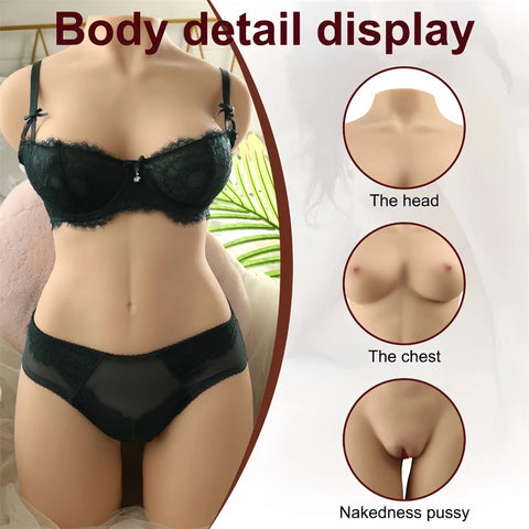 T504 (40.78lb/75cm) Realistic Half Torso Sex Doll With Perky Breasts,Big ass & Double Channels