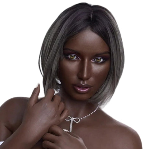 H955 Sex Doll Head-Silicone-Sweet As Chocolate Girl【Irontech Doll Head】