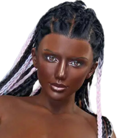 H958 Sex Doll Head-Silicone-Girl with dreadlocks【Irontech Doll Head】