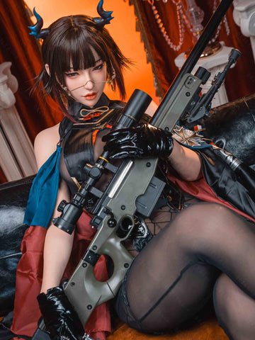 F5941-162cm(5.4ft)-39.5kg 2.2u B Cup Asian Real ROS Silicone flat chest Chinese Sex Doll｜Bezlya Doll