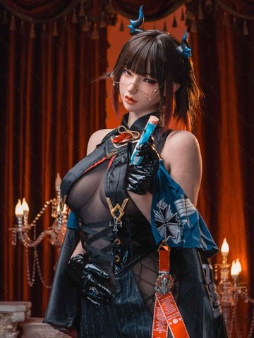 F5941-162cm(5.4ft)-39.5kg 2.2u B Cup Asian Real ROS Silicone flat chest Chinese Sex Doll｜Bezlya Doll