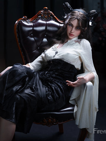 F6211—165cm/5ft4-37kg A Cup Silicone Halloween Sex Doll Small Breasts  - Firefly Diary MAX