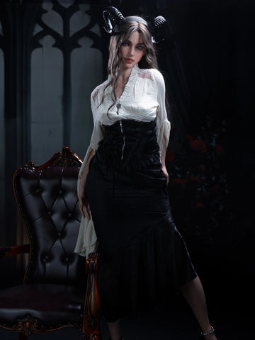 F6211—165cm/5ft4-37kg A Cup Silicone Halloween Sex Doll Small Breasts  - Firefly Diary MAX