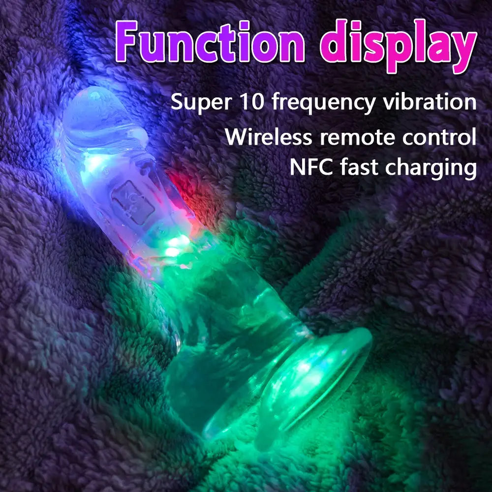 D060- (8.26'') 0.4kg Luminous Vibrating Dildo【In Stock】| MRL