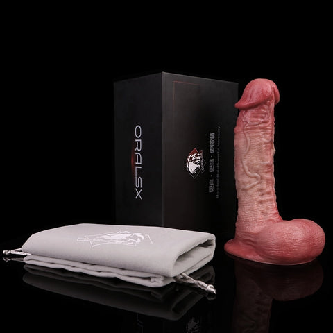 D416(0.8 LBS丨7.2'') Realistic Silicone Dildo with Veined Texture and Suction Cup Base
