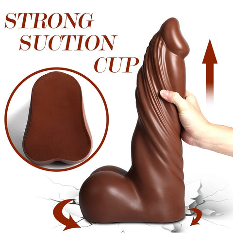 D053- (9.69'') Black Male Torso TPR Dildo Shemale Hentai Monster Tentacles【In Stock】| Xingse