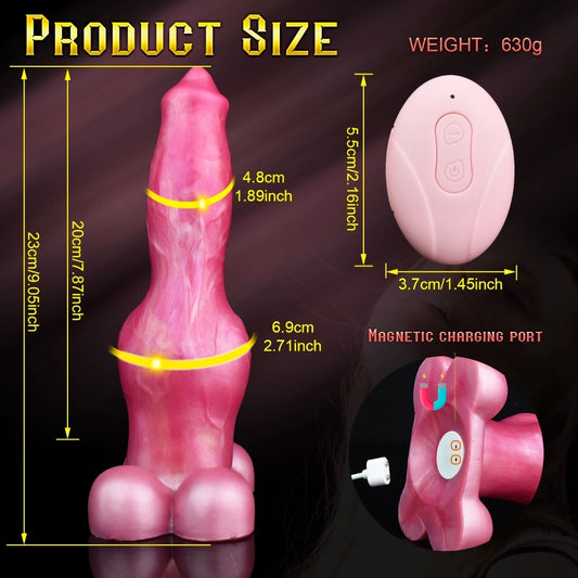 D407(1.4 LBS丨9'') Fantasy Dog Dildo Electric Silicone Knot Dildo