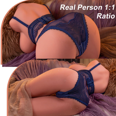 T407-25.35lb/63cm-Black Big Boobs Round Ass Realistic Curves Sex Doll Torso