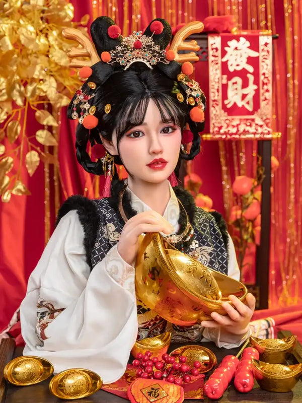 F2281-169cm/5ft5(36kg) C Cup Wushi Happy Year theme Silicone Chinese Sex Doll｜Starpery Doll