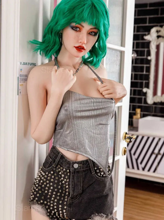 F501-174cm C Cup Green Hair Silicone Tall Sex Doll｜Starpery Doll