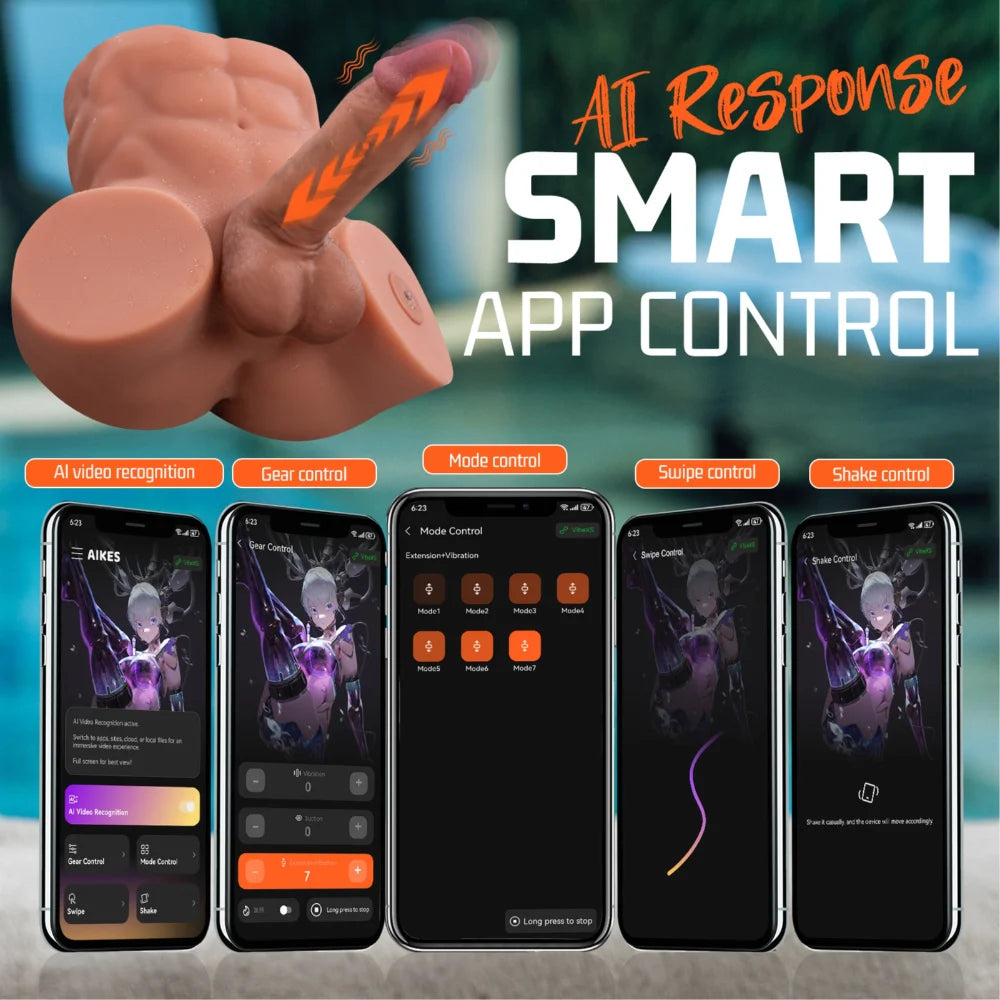 T664 - 15.43lbs TPR 9.4in Dildo Detachable Real Male AI Sex Doll Torso【IN Stock US】 | Xinse