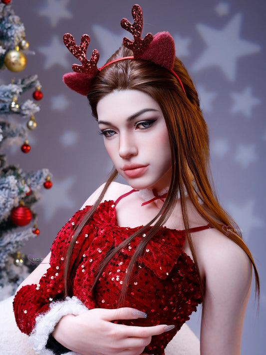 F6268-166cm/5ft5-38kg D Cup Life size Silicone Realistic Christmas Sex Doll  | MD Doll