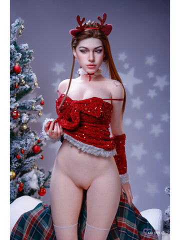 F6268-166cm/5ft5-38kg D Cup Life size Silicone Realistic Christmas Sex Doll  | MD Doll