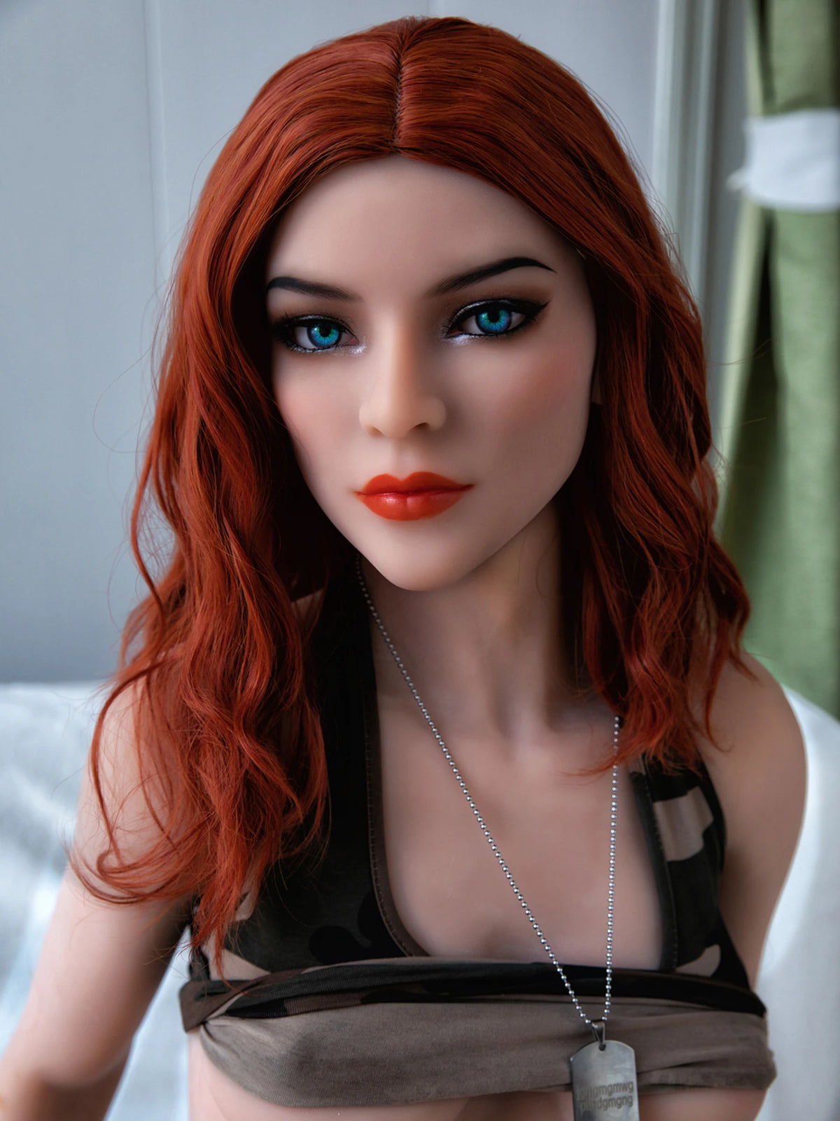 F3823-158cm/5ft2 B Cup Red Curl Hair TPE Sex Doll | HR Doll