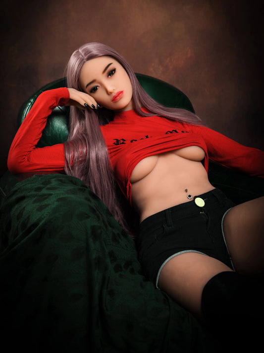 F3818-158cm/5ft2 39kg B Cup Lilac Hair TPE Sex Doll | HR Doll