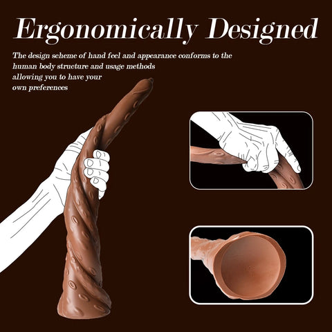 D052- (17.5'') Black Male Torso TPR Dildo Shemale Hentai Monster Tentacles【In Stock】| Xingse