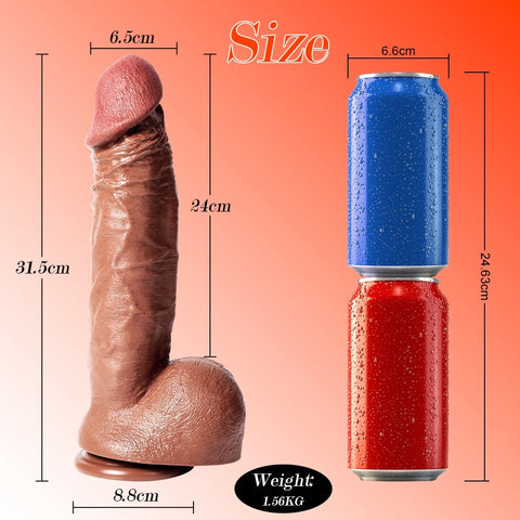 D056- (9.84'') 1.56kg Male Torso TPR Dildo Shemale Penis With Suction Cup【In Stock】| Xingse