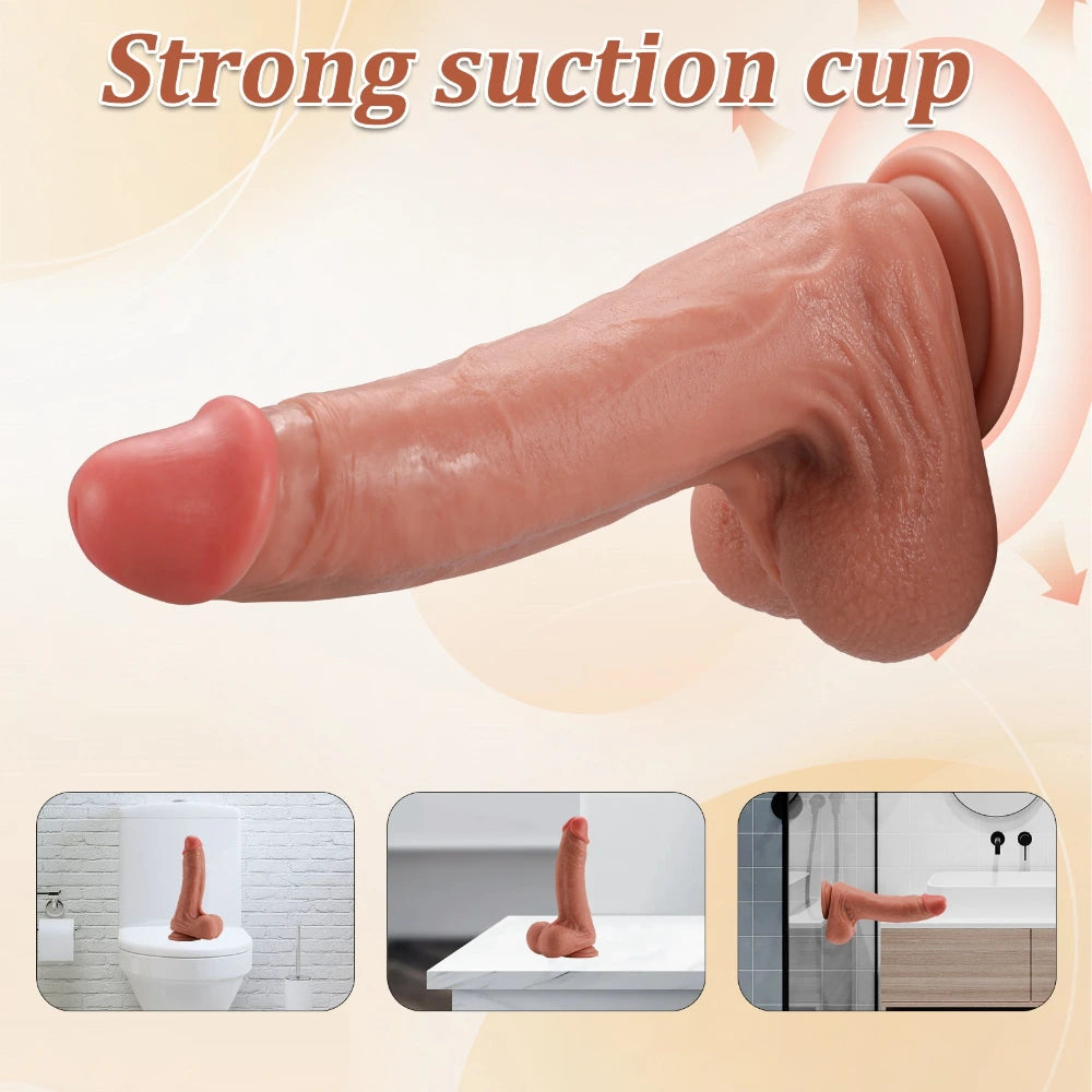 D055- (8.27'') 1.19kg Male Torso TPR Dildo Shemale Penis With Suction Cup【In Stock】| Xingse