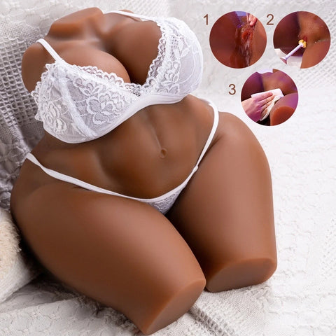 T501-Black(25.3lb)Best Realistic BBW Sex Doll Torso|Big Round Ass