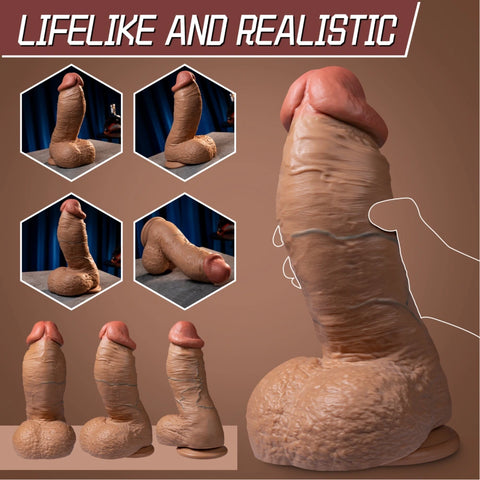 D058- (9.06'') 3kg Male Torso TPR Dildo Super Thick Glans Penis With Suction Cup And Real Veins【In Stock】| Xingse