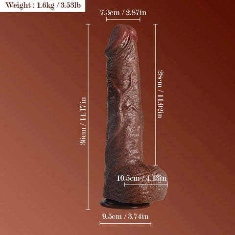 D059- (10.02'') 1.6kg Black Male Torso TPR Dildo Penis With Suction Cup And Real Veins【In Stock】| Xingse