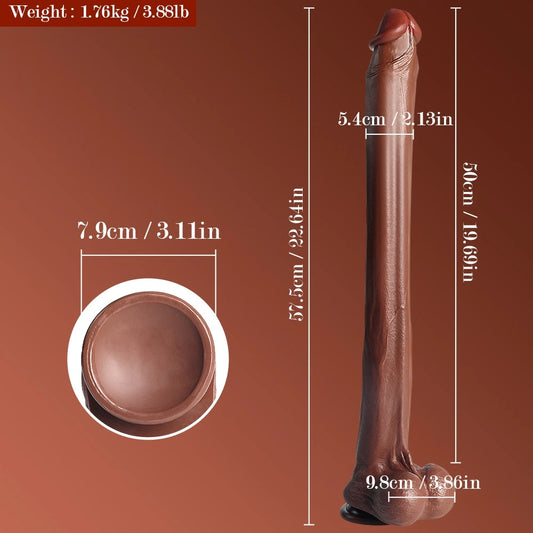 D057- (19.69'') 1.76kg Male Torso TPR Dildo Shemale Penis Smooth【In Stock】| Xingse
