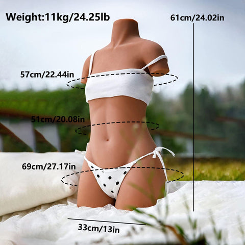 T370-24lbs/61cm Life Size Realistic Torso TPE Flat Chest Sex Dolls in Stock EU