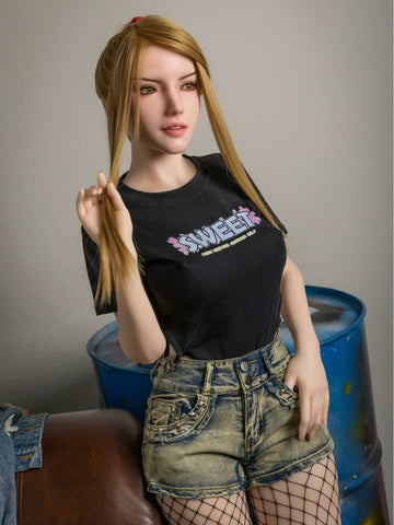 F3380-158cm/5ft2(32kg) Cassiel E Cup Silicone Adult Full Sexy Blonde Europe Sex Doll | YL Doll