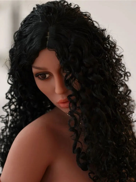 H720 Sex Doll Head-with curly black hair【Irontech Doll Head】