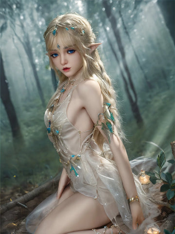 F5958-150cm/4ft9 29kg A Cup Flat Chested Silicone Sex Dolls Movable Jew ELF Alien - SY Doll