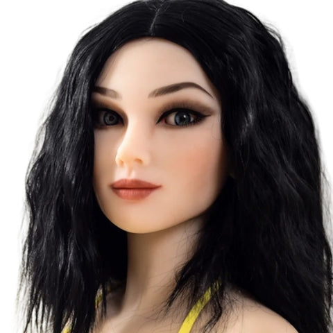 H708 Sex Doll Head- with fluffy hair【Irontech Doll Head】