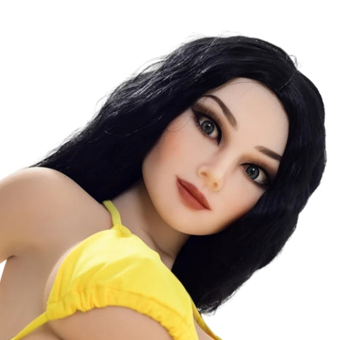 H708 Sex Doll Head- with fluffy hair【Irontech Doll Head】