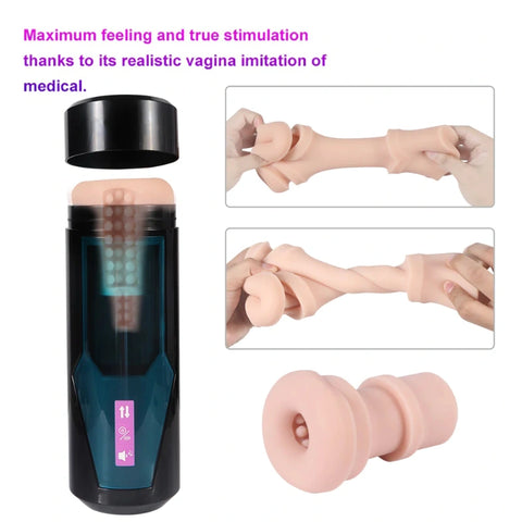 P907- Retractable Male Masturbator With Sexy Voice Of Real Girls