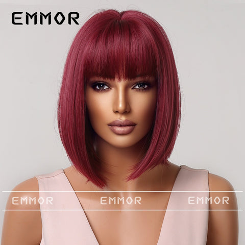 KW004 – Doll Wig Dark Red Short Straight Bob