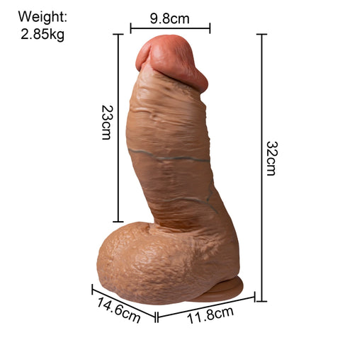 D058- (9.06'') 3kg Male Torso TPR Dildo Super Thick Glans Penis With Suction Cup And Real Veins【In Stock】| Xingse