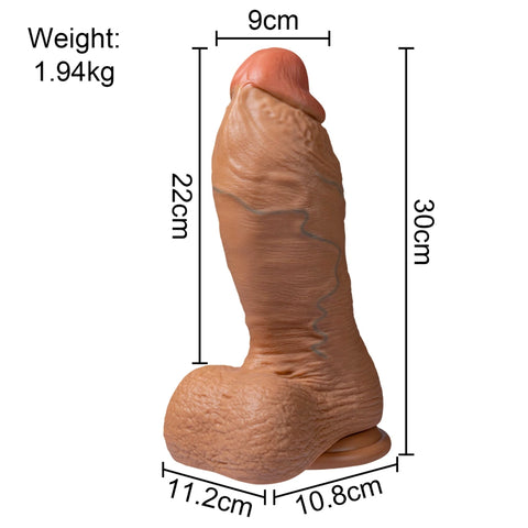 D048- (8.66'') Male Torso TPR Dildo Super Huge Penis With Suction Cup And Real Veins【In Stock】| Xingse