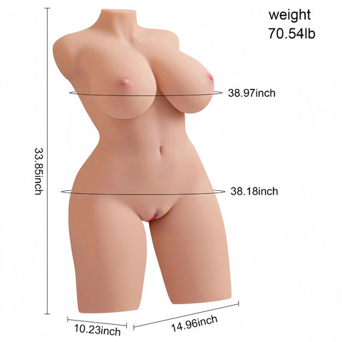 T507V- (70.54lb) LifeSize Vibrating & Sucking Sex Doll Torso ｜Luxury Sexiest Stripper Plump Hot Sex Toy for Man