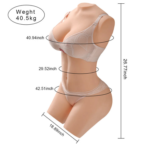 T505  Plus(89.28lb/70cm) Big Boobs and Juicy Ass Life Size Sex Torso With Slim Figure,Luxury Real Vagina & Anal Adult Love Doll Torso