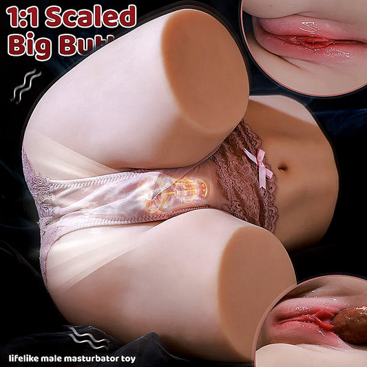 A682-(19lb) Bigass Sexdoll Torso TPE 19lb Sucking Vibration Realistic Ass