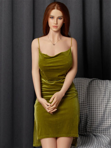 F606—Fido Green Dress Girl 160cm D-Cup Lifesize BBW Sex Doll For Men
