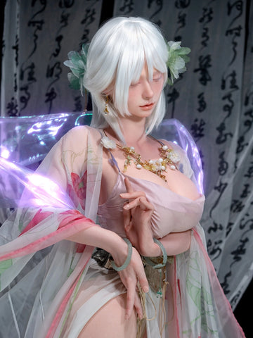 F6263—160cm/5ft3-34kg E Cup Silicone Closed Eyes Sex Doll with Large Breasts | Firefly Diary Max